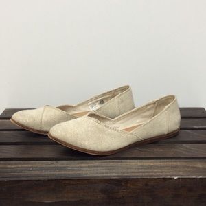 TOMS Jutti Flats Natural Metallic Burlap  SIZE W7